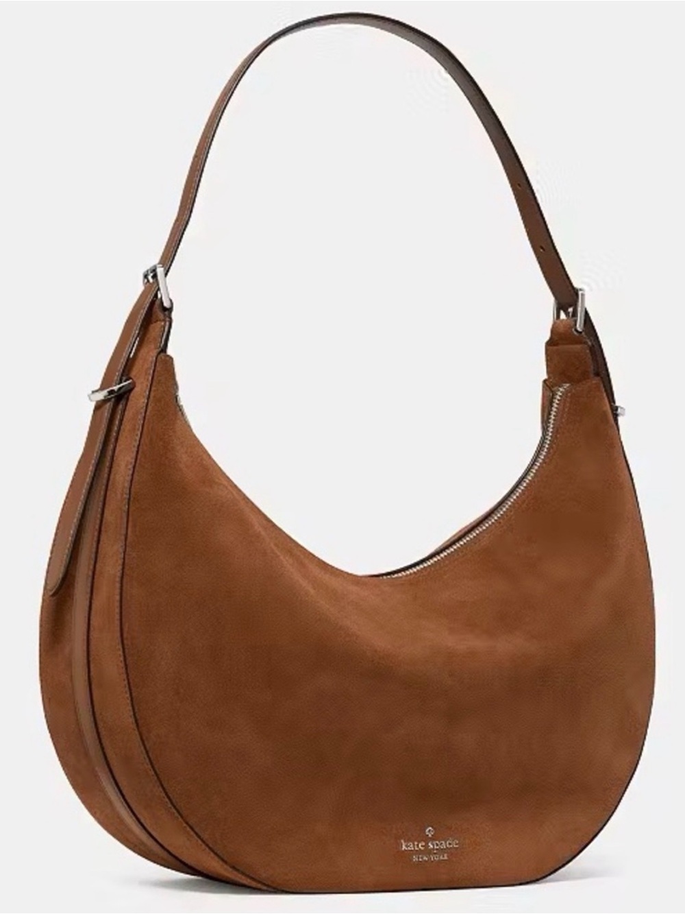 kate spade Nova large brown suede crescent shoulder bag - Picture 2 of 2